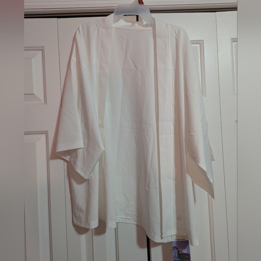 White Haori One Size Japanese Jacket